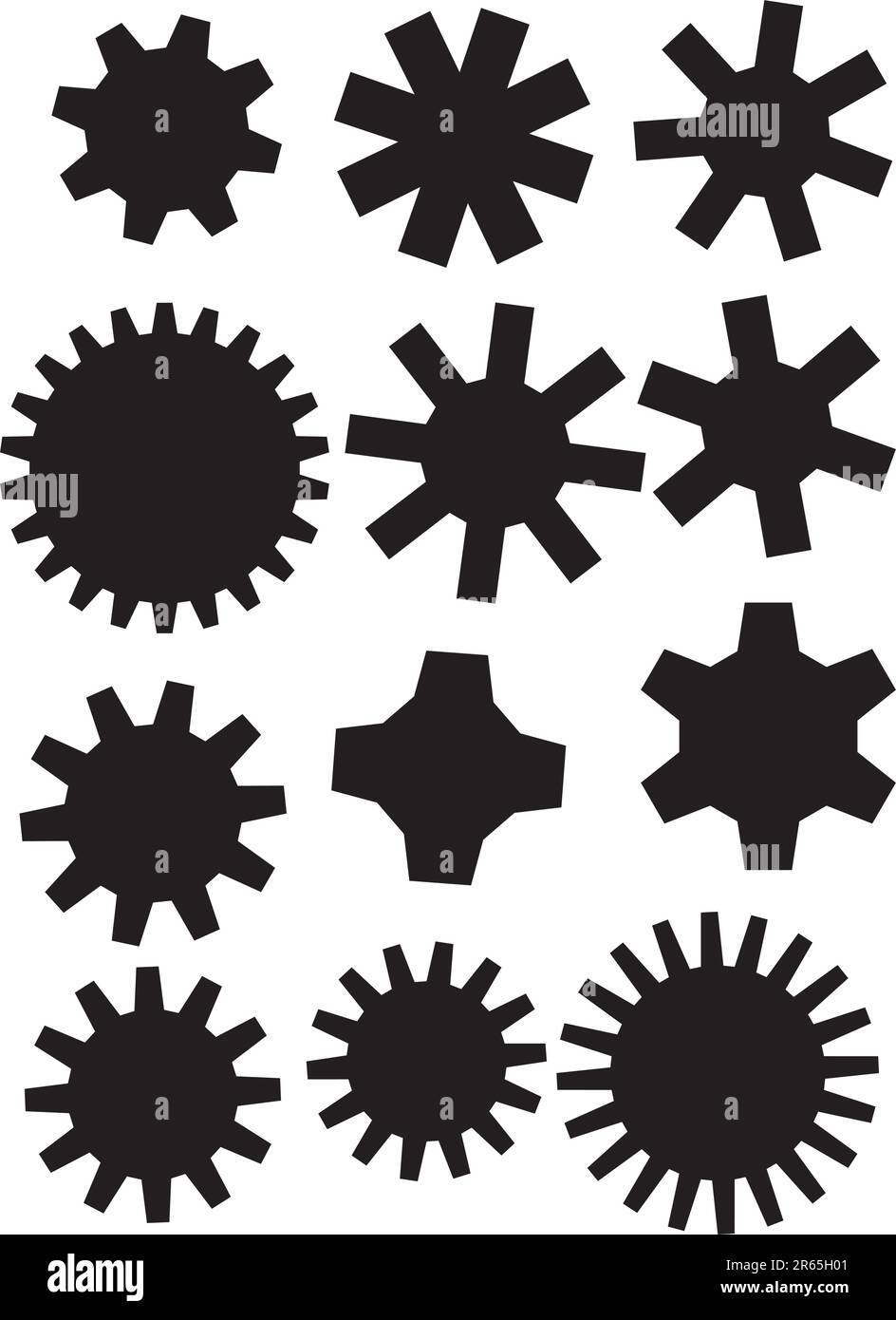 poster with gearwheel in black and white color Stock Vector