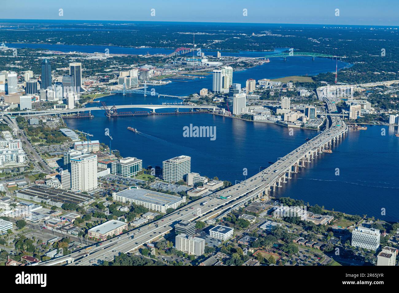 aerial image of downtown in jacksonville, fl Stock Photo