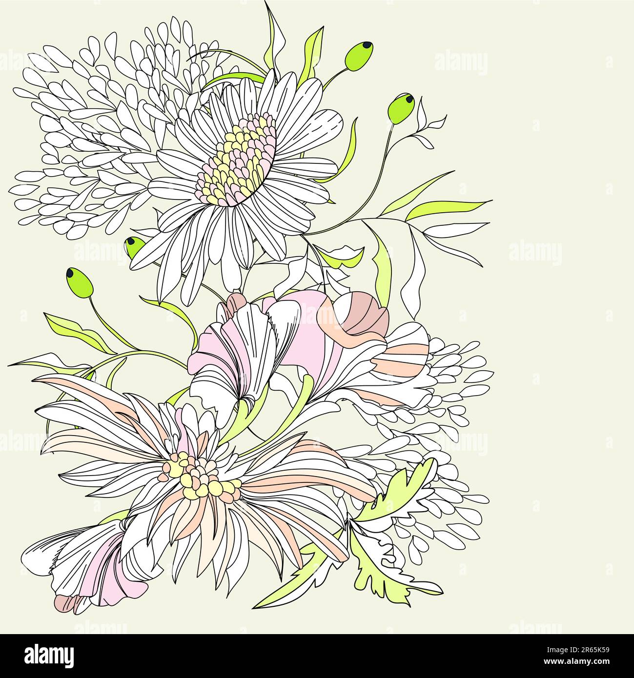 Romantic background with flowers Stock Vector Image & Art - Alamy
