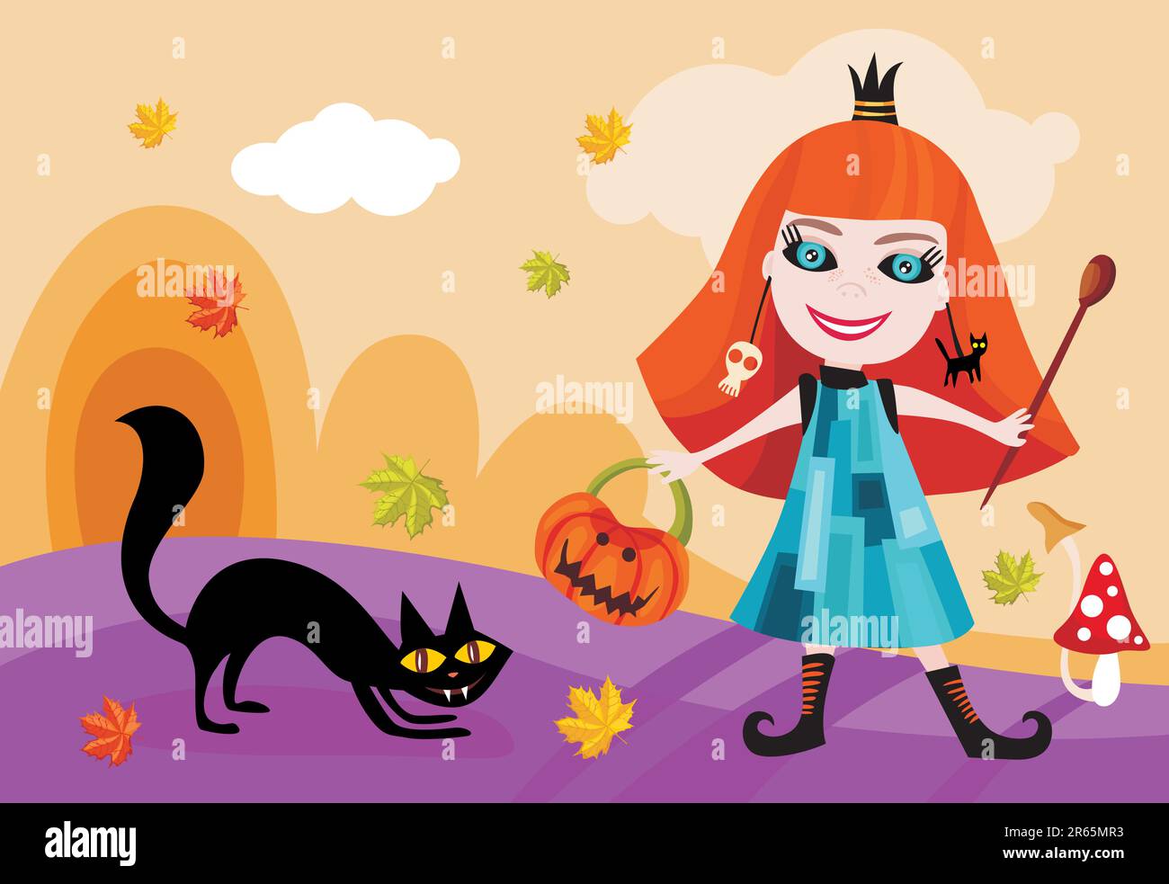 vector illiustration of a halloween card Stock Vector Image & Art - Alamy