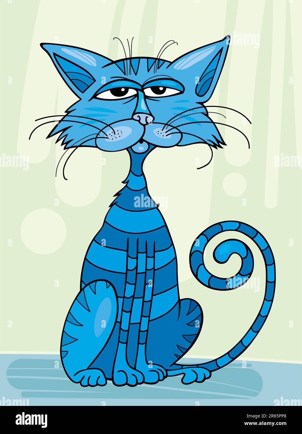 Illustration of sitting blue cat Stock Vector Image & Art - Alamy