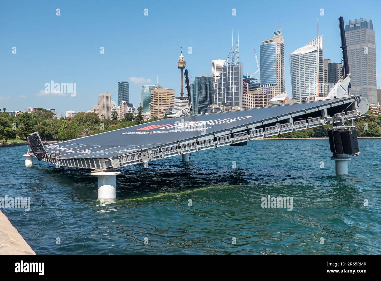 The screen of the Westpac OpenAir Sydney, advertised as "the world's most beautiful cinema". Stock Photo