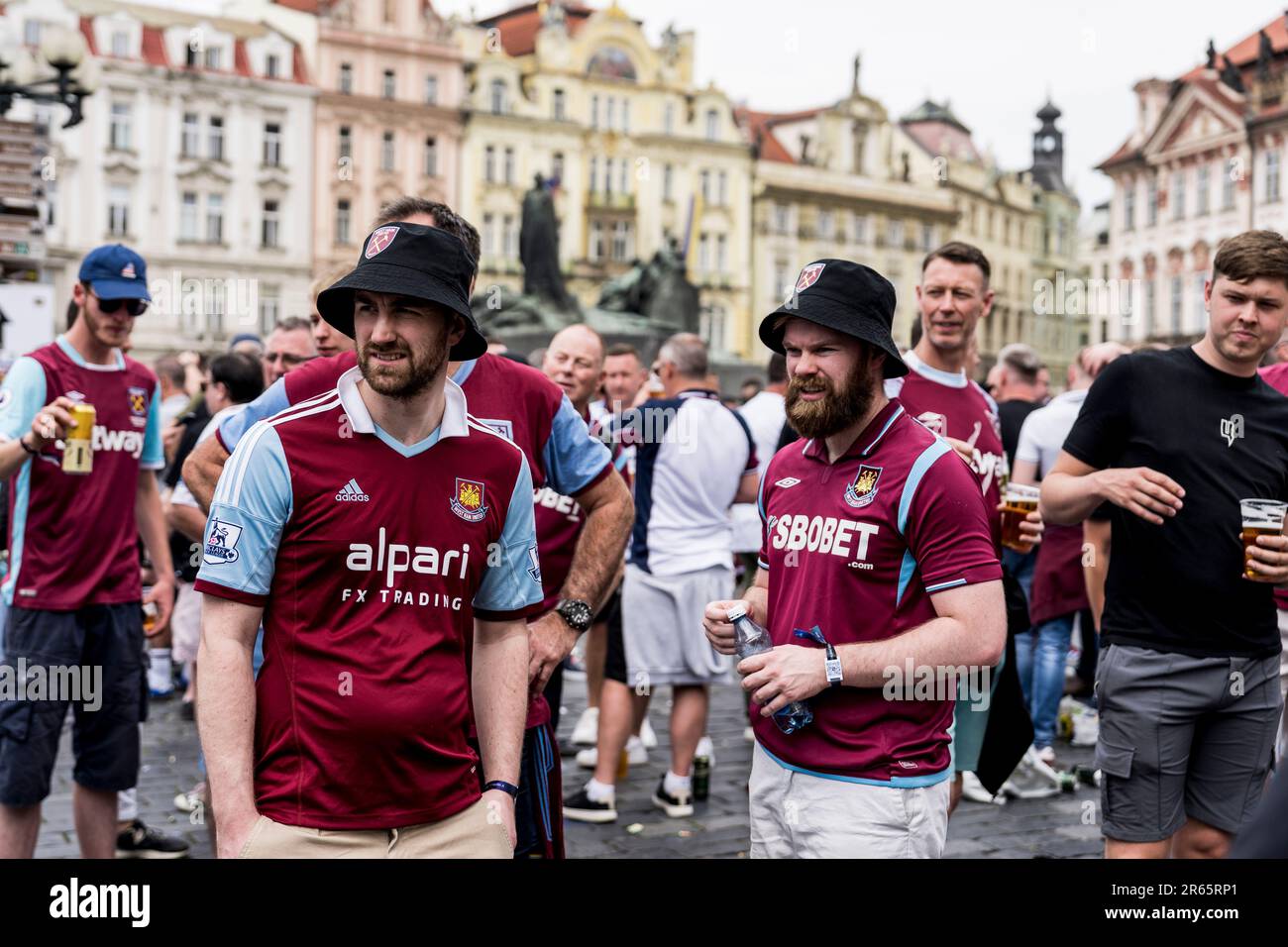 Prague, Czech Republic. 07th June, 2023. Football fans of West Ham