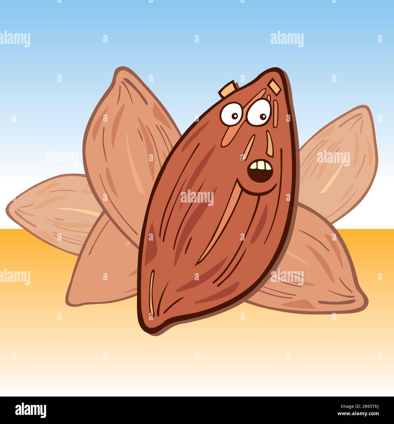 Cartoon illustration of funny surprised almond Stock Vector Image & Art ...