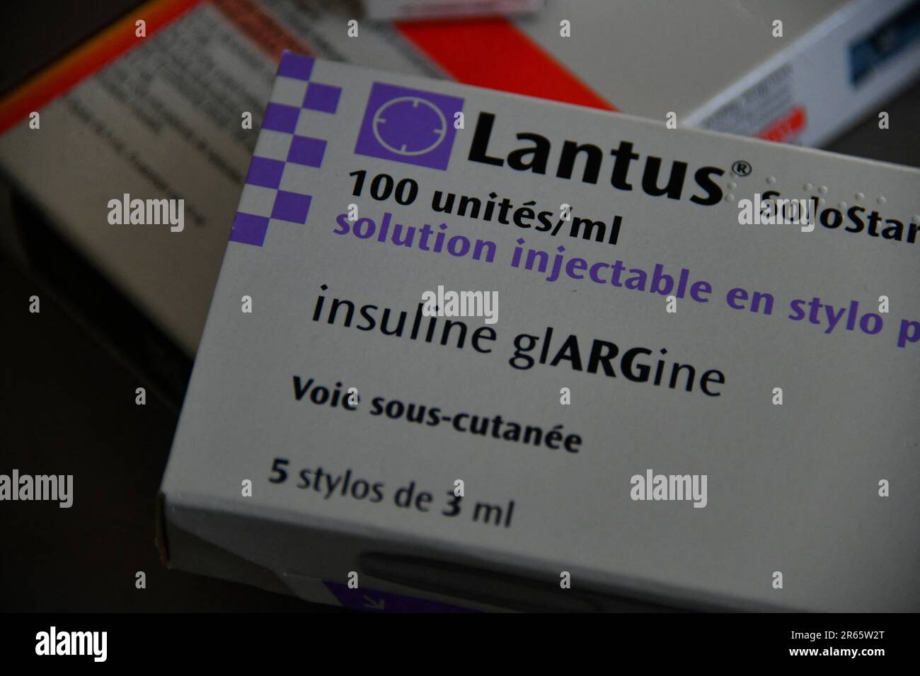 Peille france 03rd june 2023 box of lantus insulin solutions