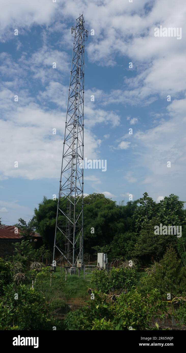 Cellular Tower and Sunny Day Stock Photo