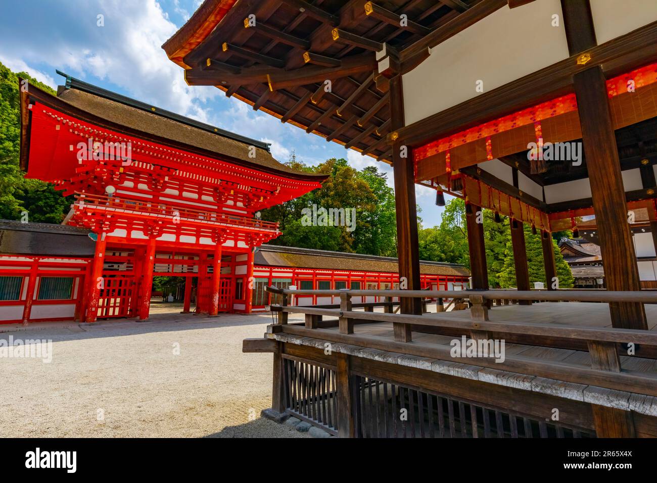 Maiten (dance hall) and tower gate of Shimogamo Shrine Stock Photo - Alamy