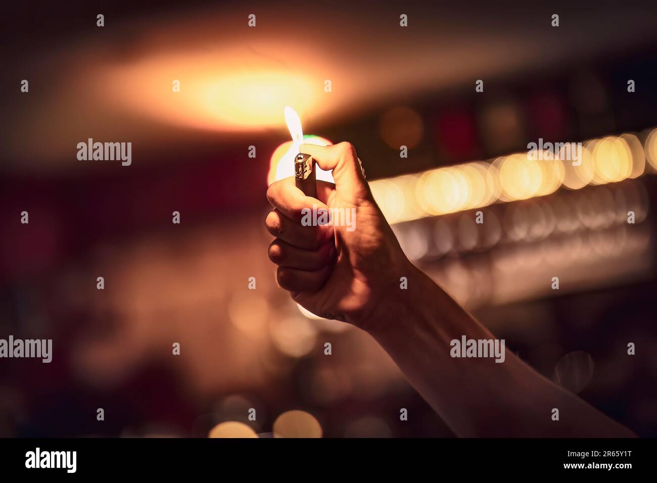 A captivating photo capturing the electric atmosphere of an indoor