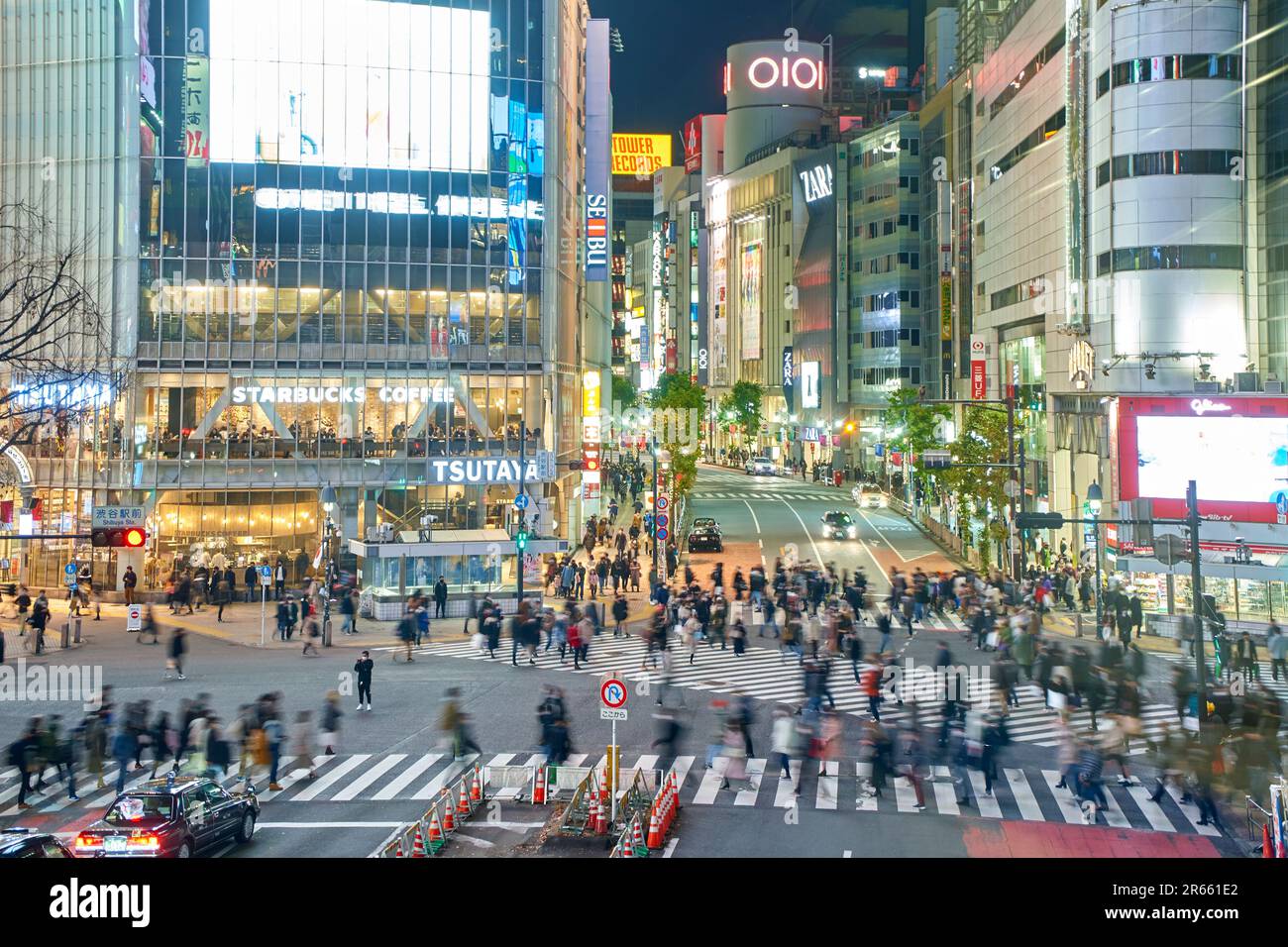 Shibuya scramble intersection of night view Stock Photo