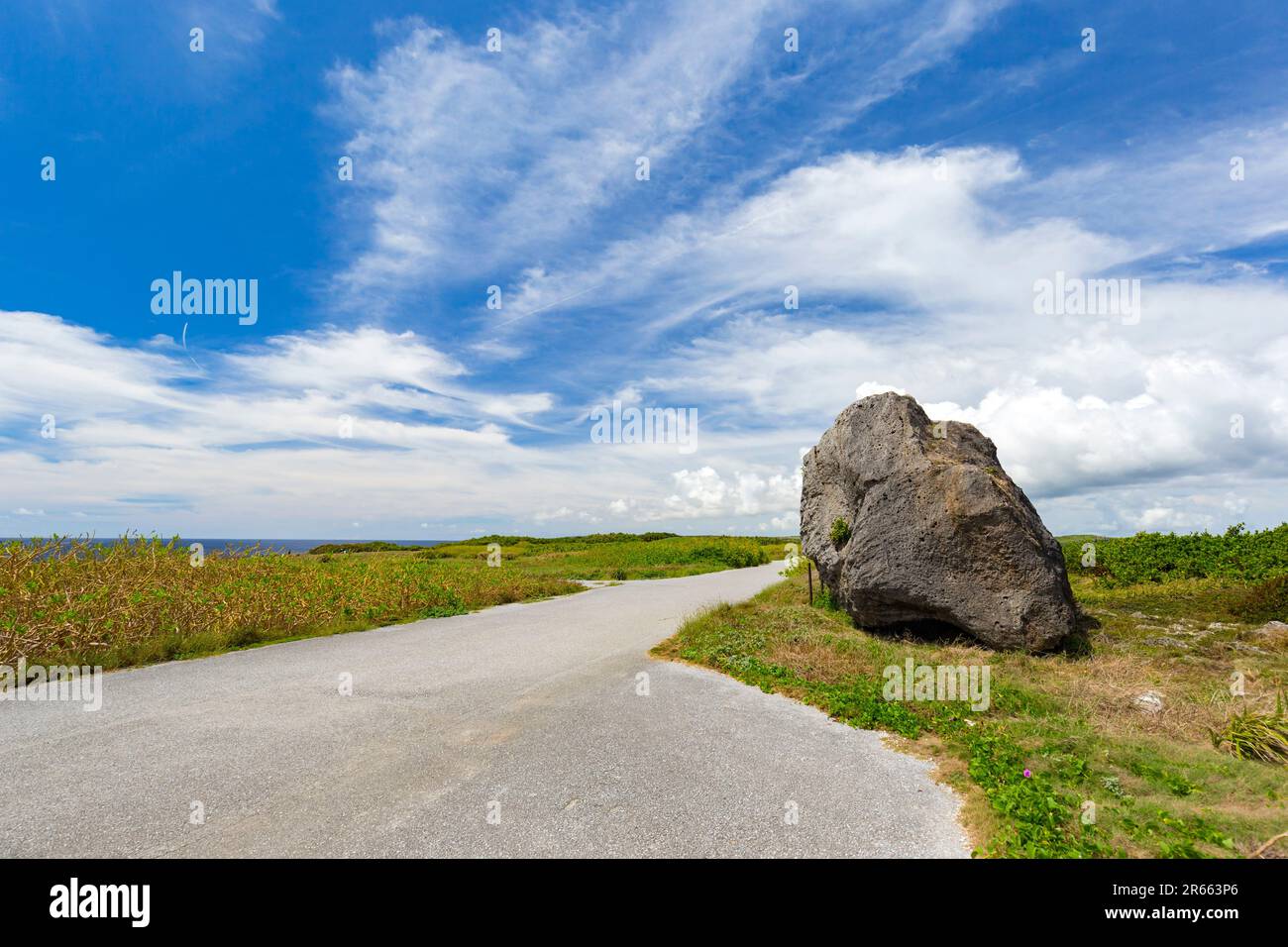 Higashi Heianana Cape And Tsunami Stones Stock Photo Alamy