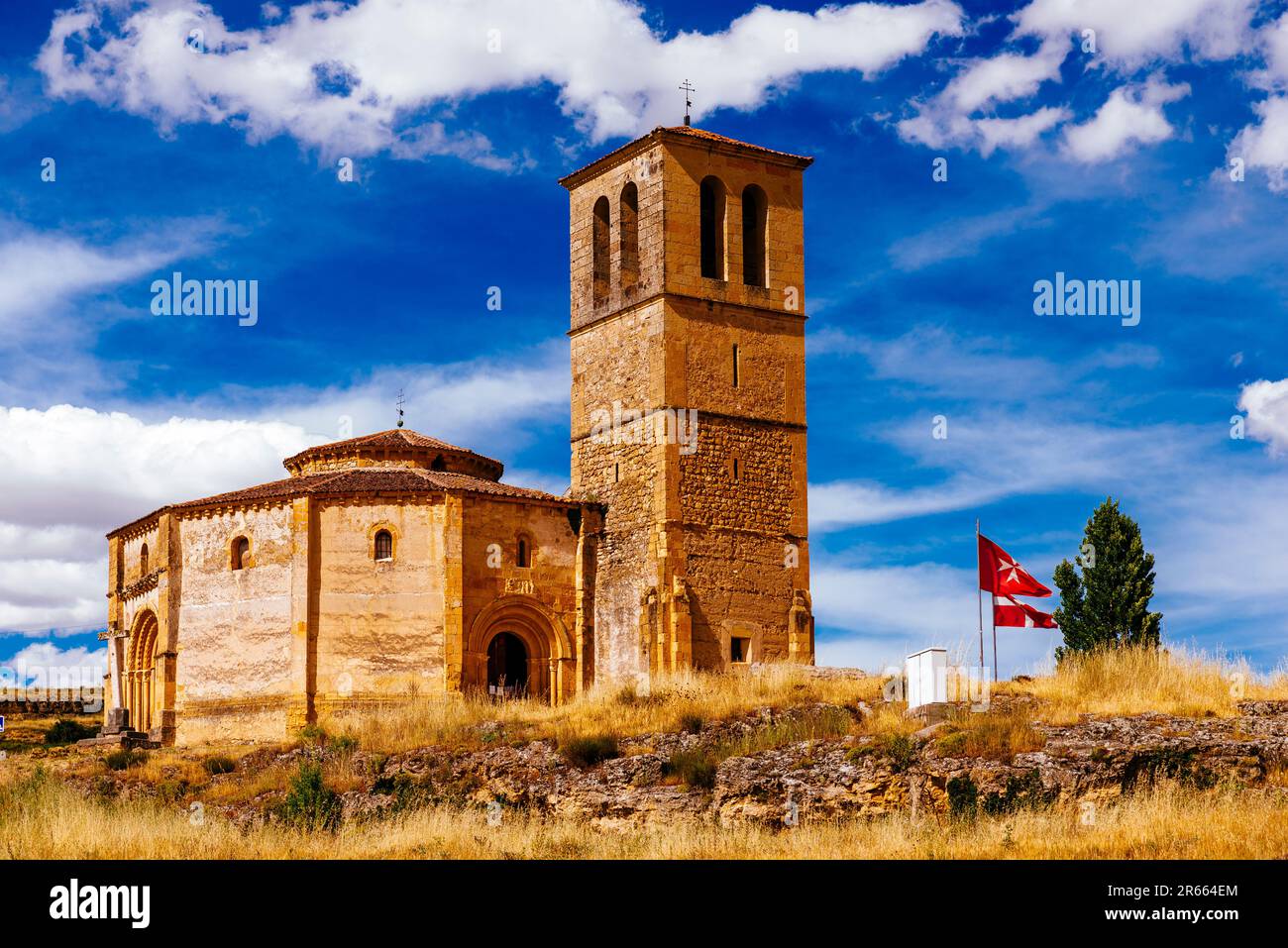 Church of the True Cross, Iglesia de la Vera Cruz, is a Roman Catholic church located in the San Marcos district of the city of Segovia. Formerly know Stock Photo
