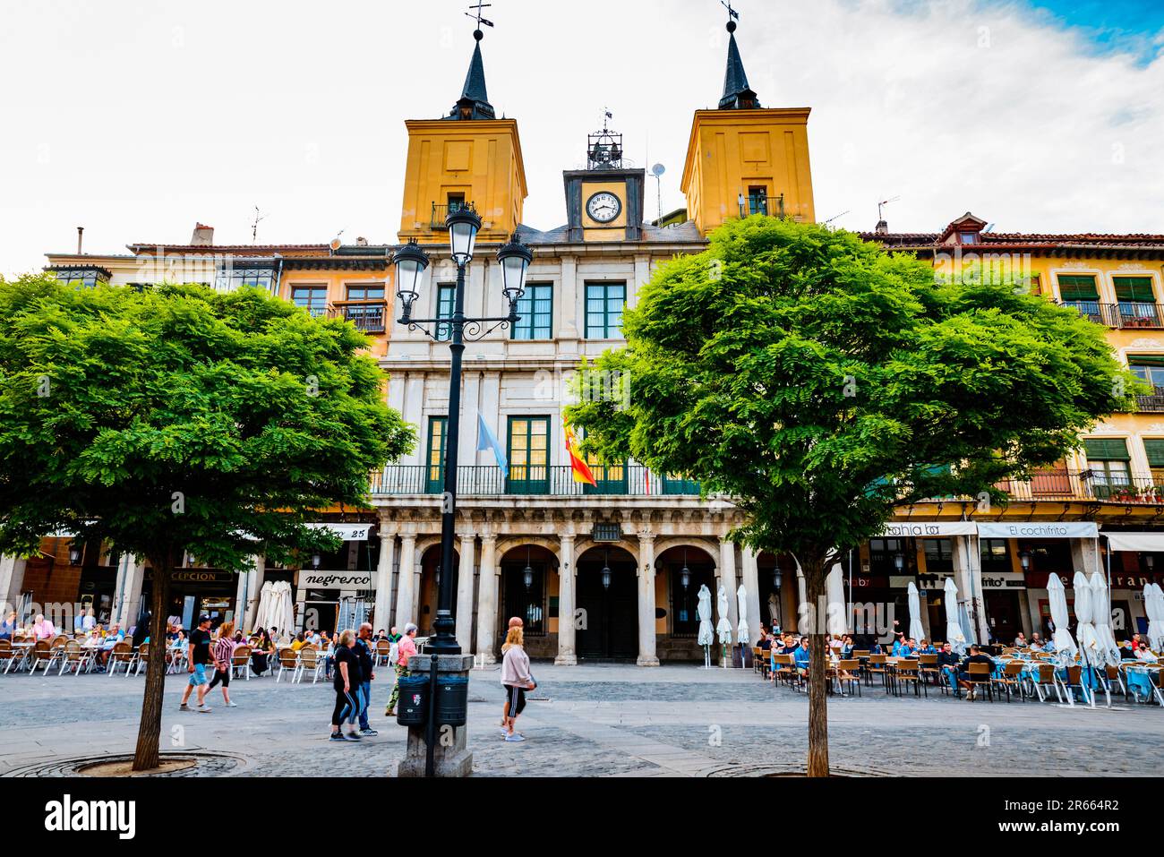 The Town Hall of Segovia is the headquarters building of the city council of the city of Segovia, Castilla y León, Spain, Europe Stock Photo