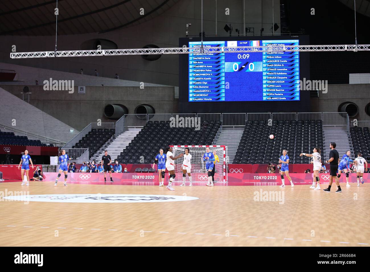 AUG 8, 2021 - Tokyo, Japan: Handball Women's Gold Medal Match between France and the Russian Olympic Committee at the Tokyo 2020 Olympic Games (Photo: Mickael Chavet/RX) Stock Photo