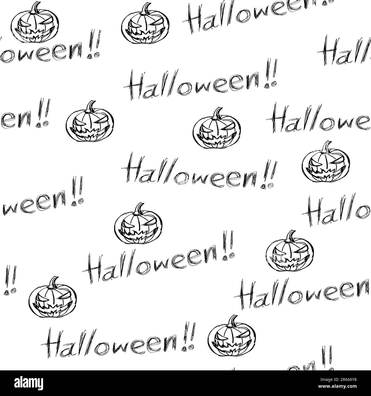 seamless background for halloween, doodle style. Stock Vector
