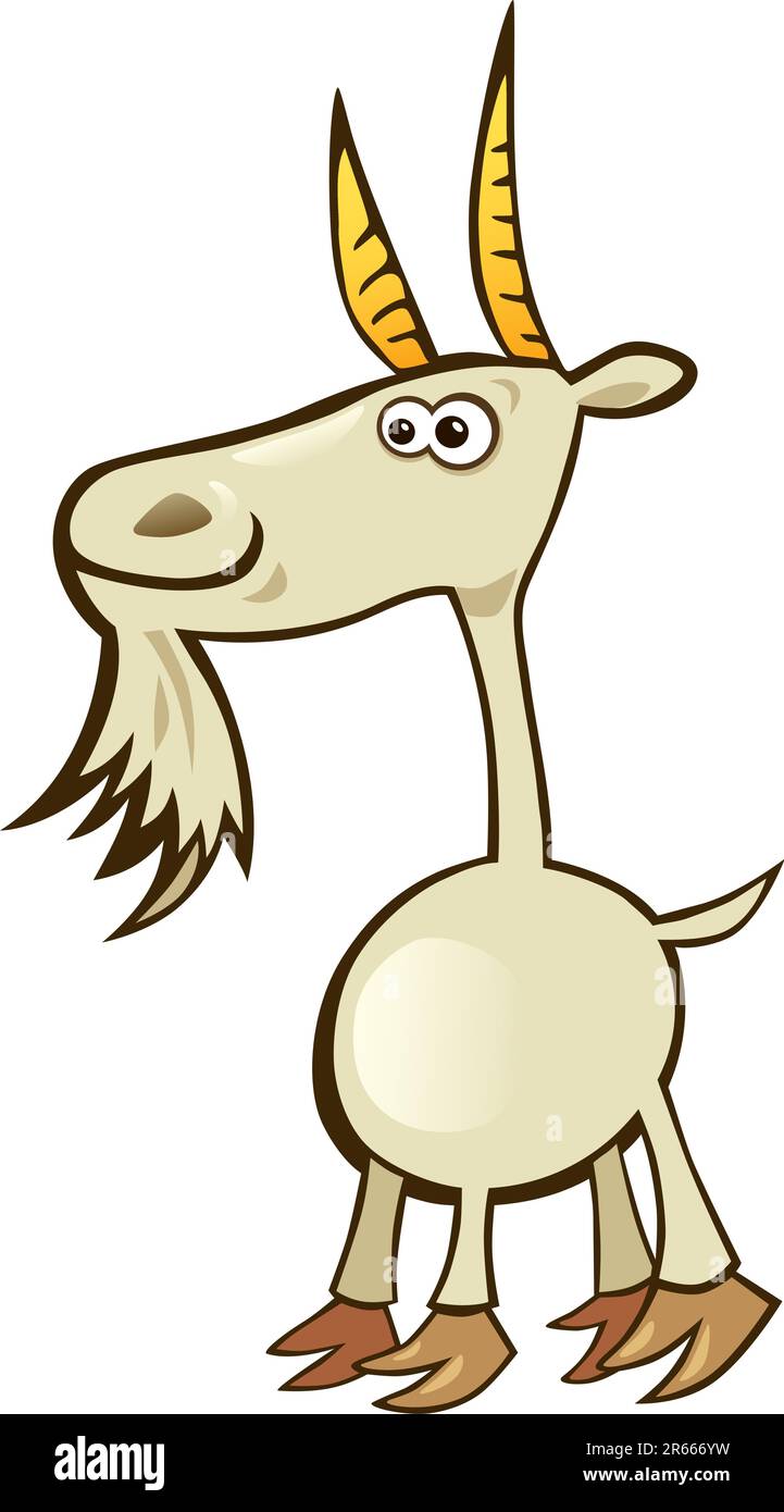 Cartoon vector illustration of funny goat Stock Vector