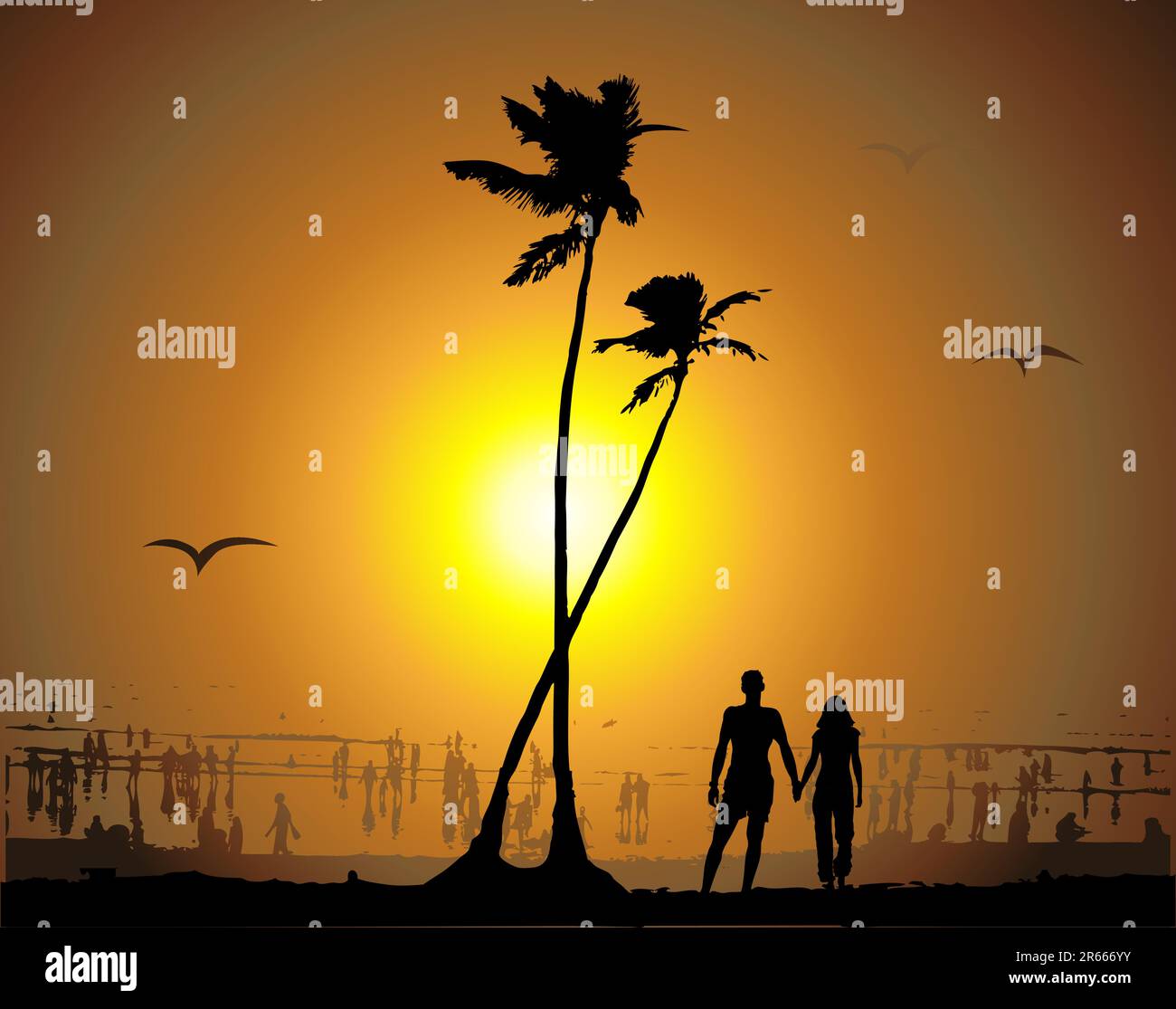 Tropical sunset, beach Stock Vector Image & Art - Alamy