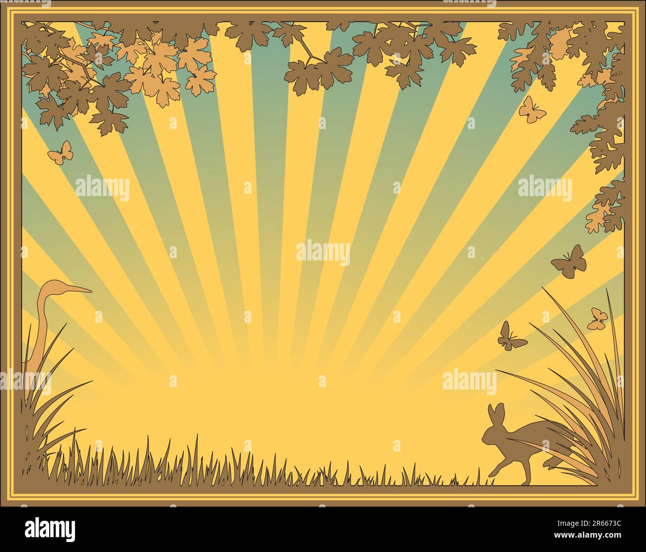 Editable vector illustration of a natural frame Stock Vector Image ...