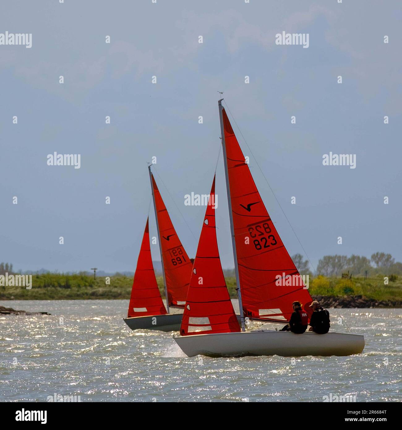 Sailing on River Crouch Stock Photo