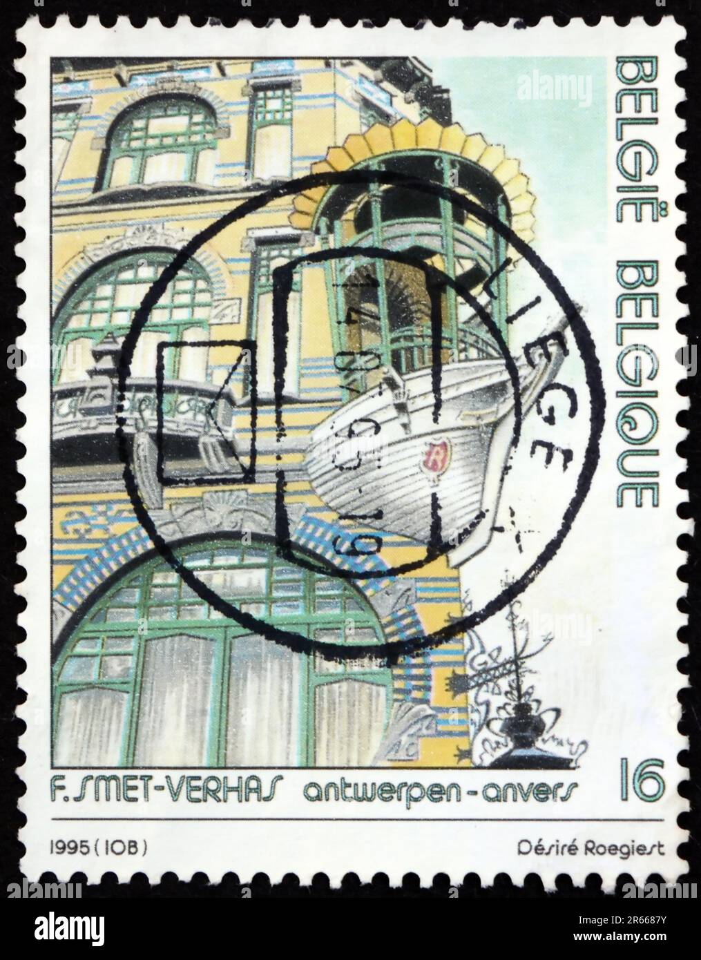 BELGIUM CIRCA 1995 a stamp printed in Belgium shows Art Nouveau