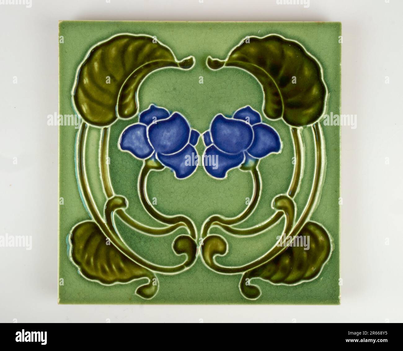 Beautiful.t24■1790+1690×10=18690ヒーリング Antique 1900s Art Nouveau J. H. Barratt violet flower pottery til