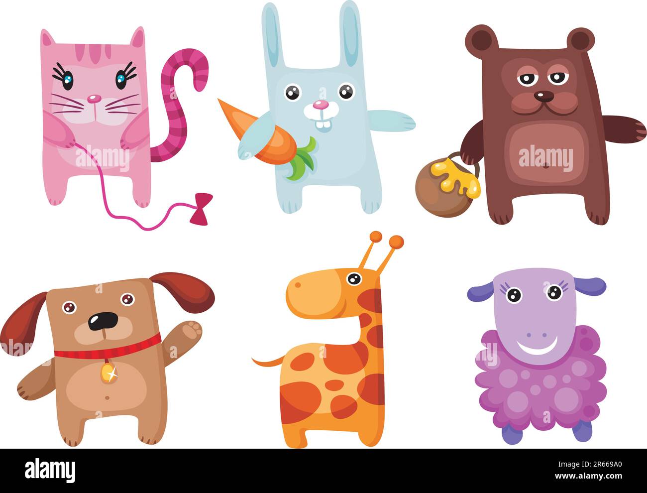 vector illustration of a cute animal set Stock Vector Image & Art - Alamy