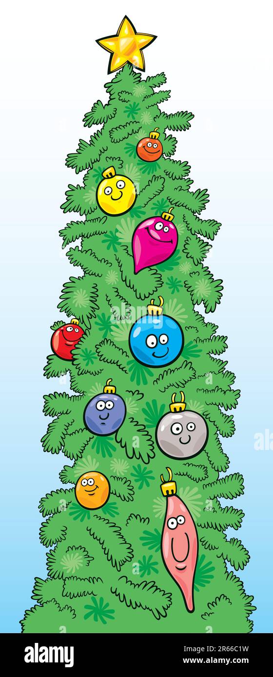 Illustration of funny christmas tree Stock Vector Image & Art Alamy