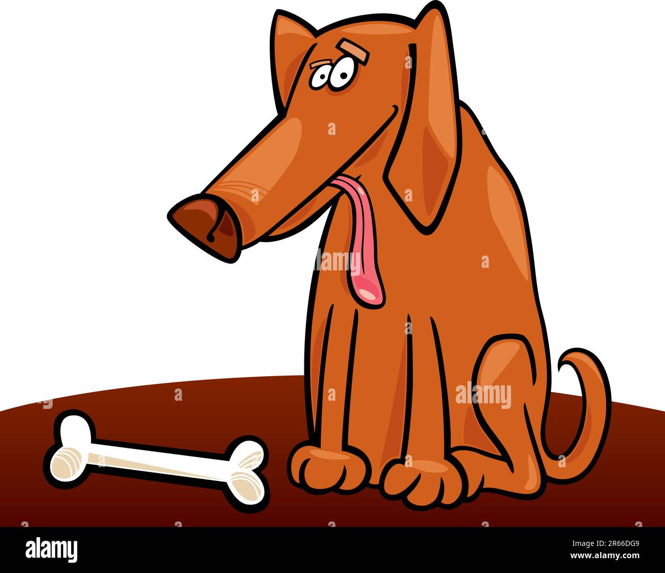 Cartoon illustration of dog with bone Stock Vector Image & Art Alamy