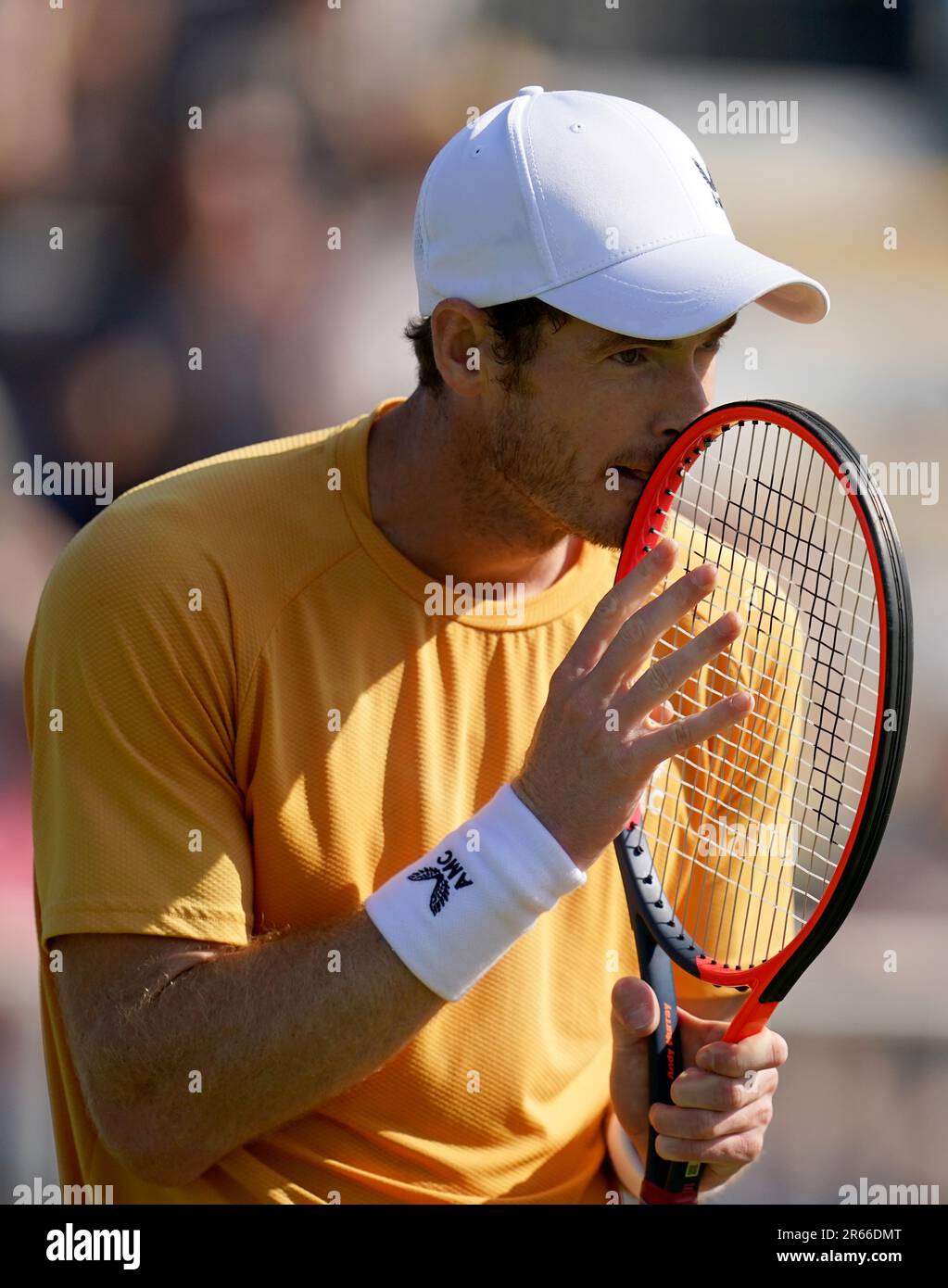 Andy Murray reacts during their match against Bu Yunchaokete (not