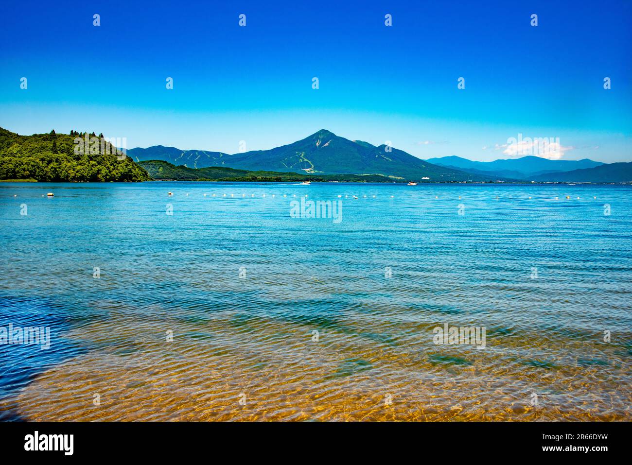 Blue Power Inawashiro Inawashiro Lake and Mt. Bandai Stock Photo - Alamy