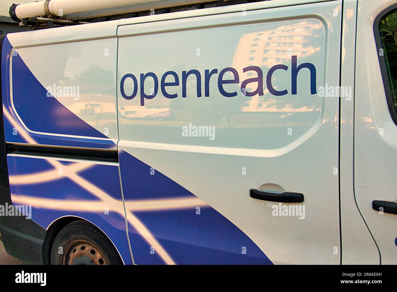 BT british telecom open reach van Stock Photo - Alamy
