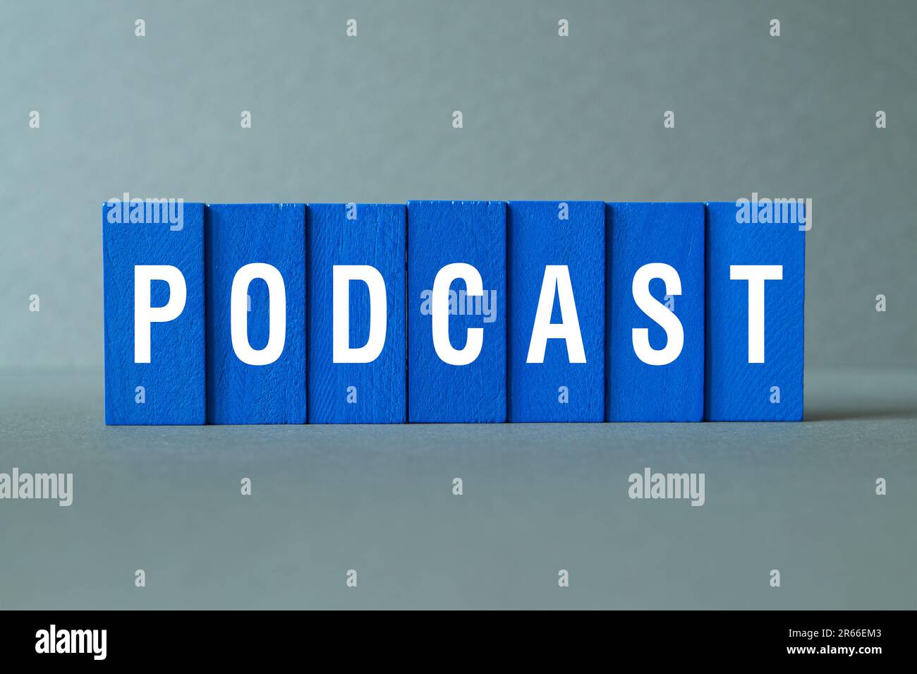 Podcast - word concept on building blocks, text Stock Photo