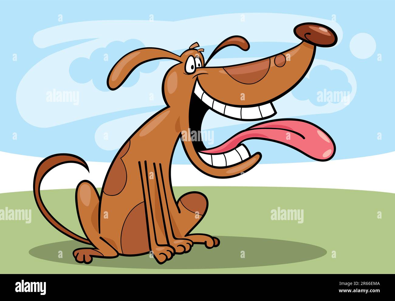 Cartoon illustration of happy funny dog Stock Vector