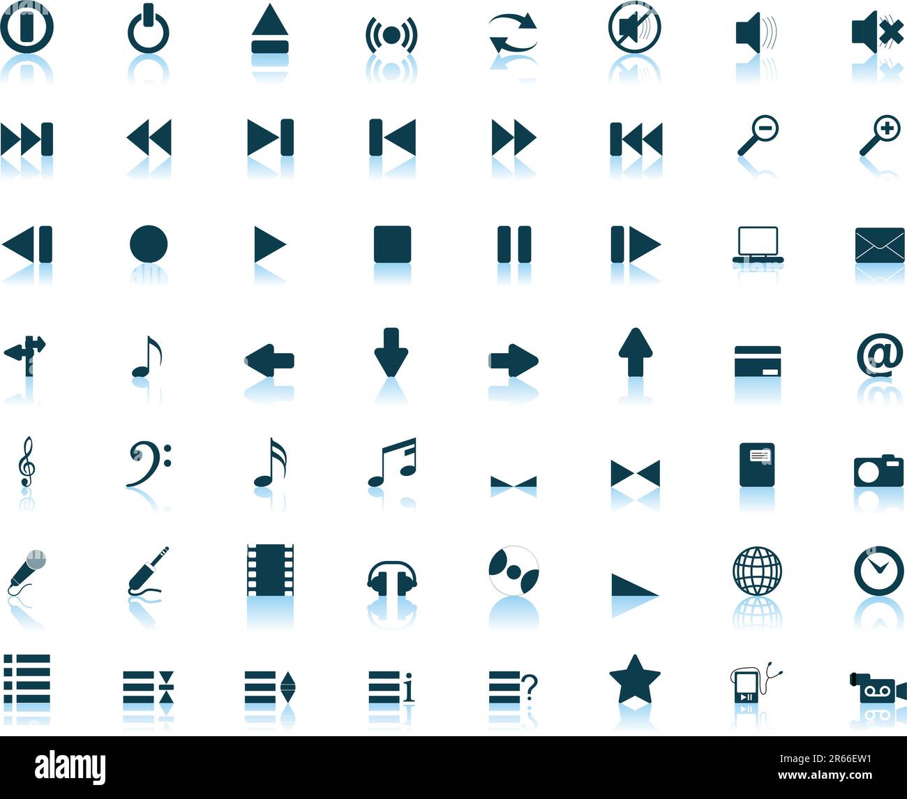 Big collection of different icons for using in web design Stock Vector