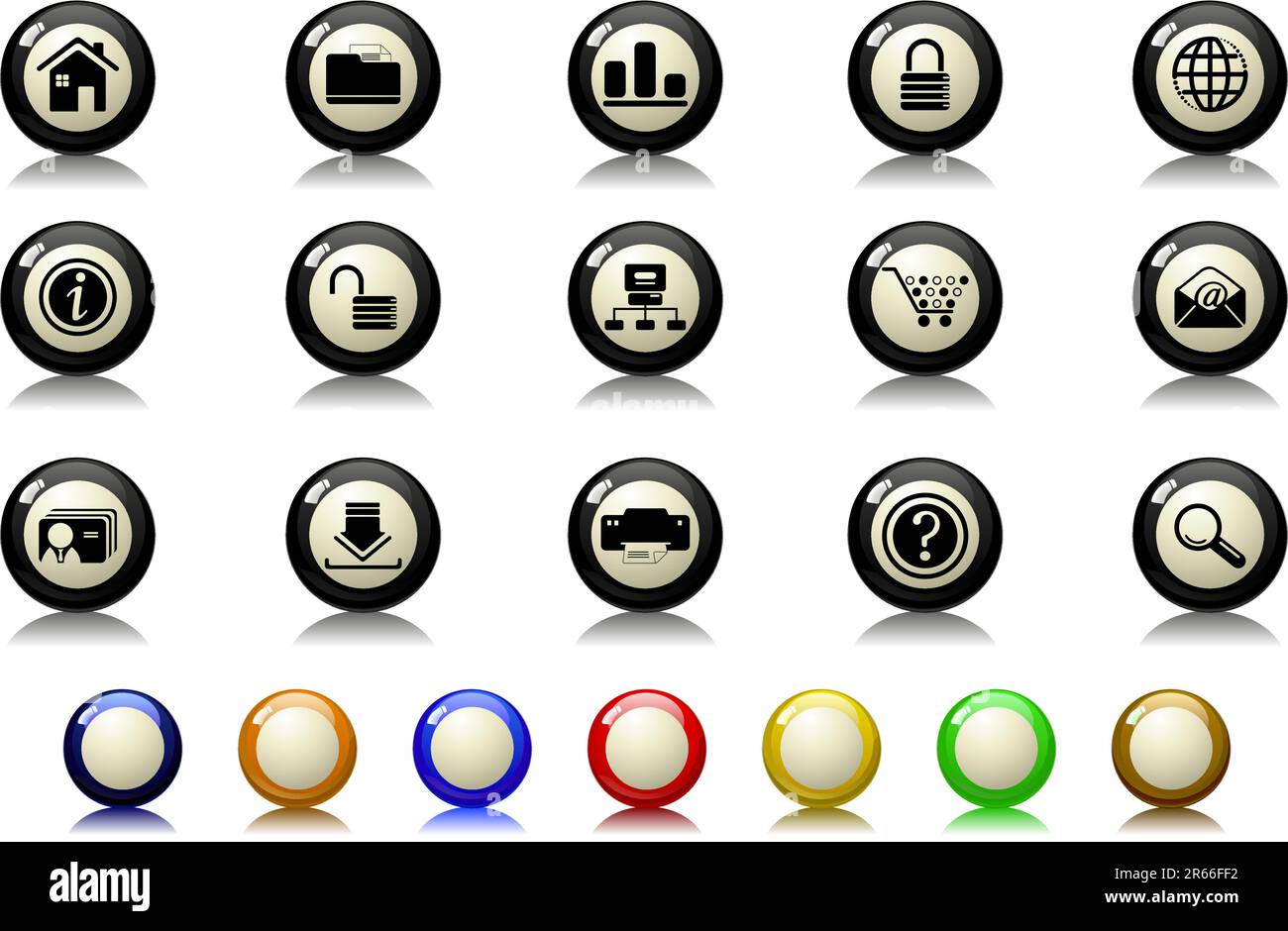 website and internet icons Billiards  series Stock Vector