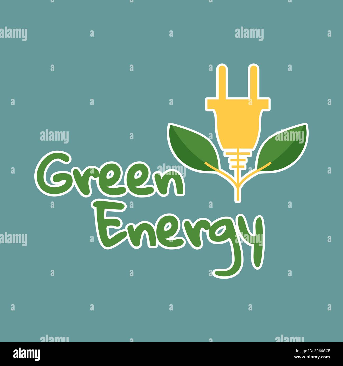 Green energy design over blue background, vector illustration for green life concept in Eps 10. Stock Vector