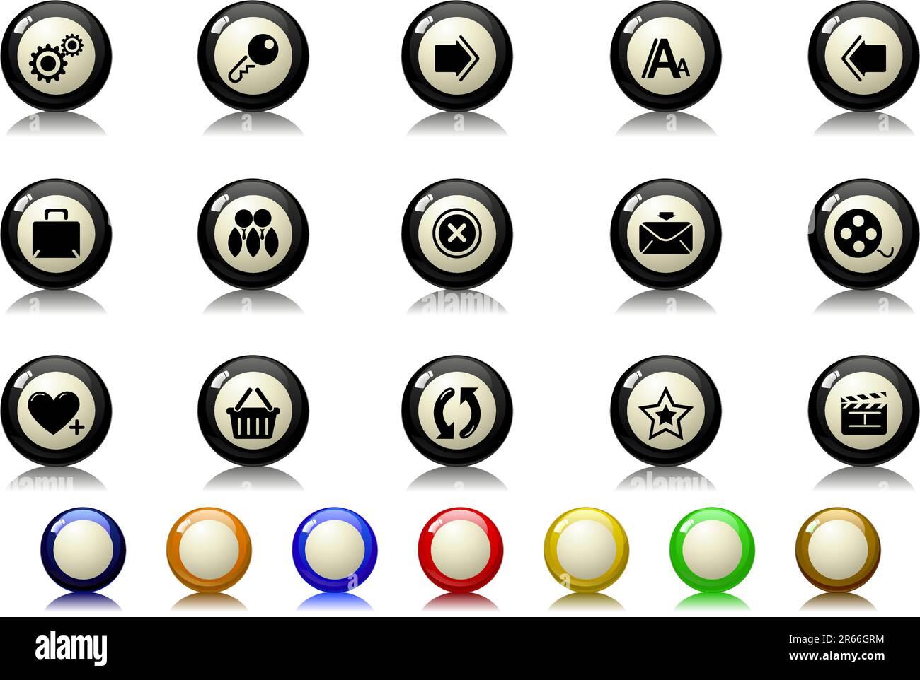 website and internet icons Billiards  series Stock Vector