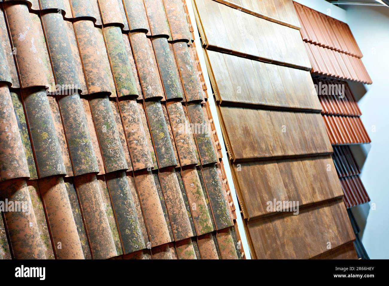 Ceramic old terracotta roof tiles in store Stock Photo Alamy