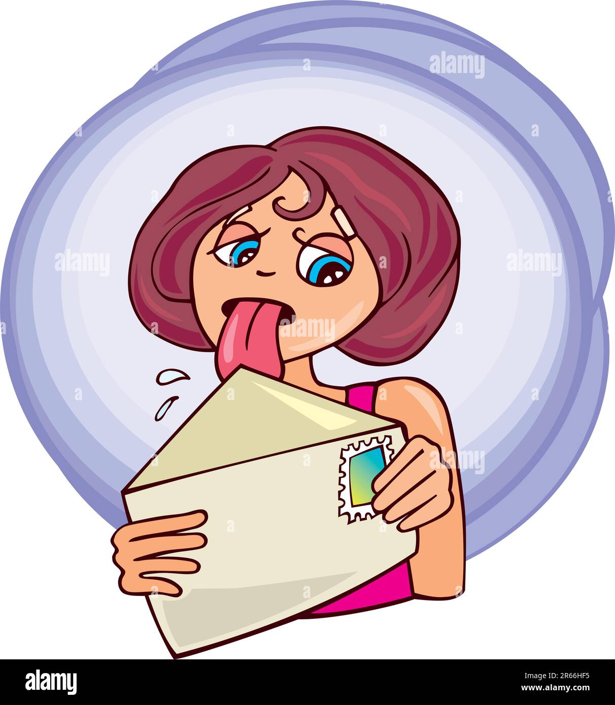 Cartoon illustration of girl and letter Stock Vector Image & Art - Alamy