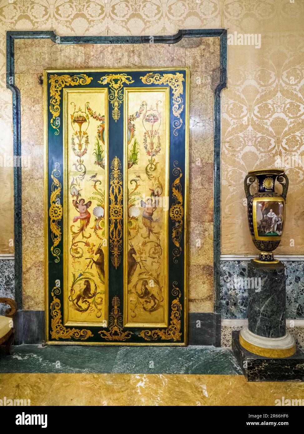 Joachim Murat's Office - Royal Palace of Naples that In 1734 became the royal residence of the Bourbons - Naples, Italy Stock Photo