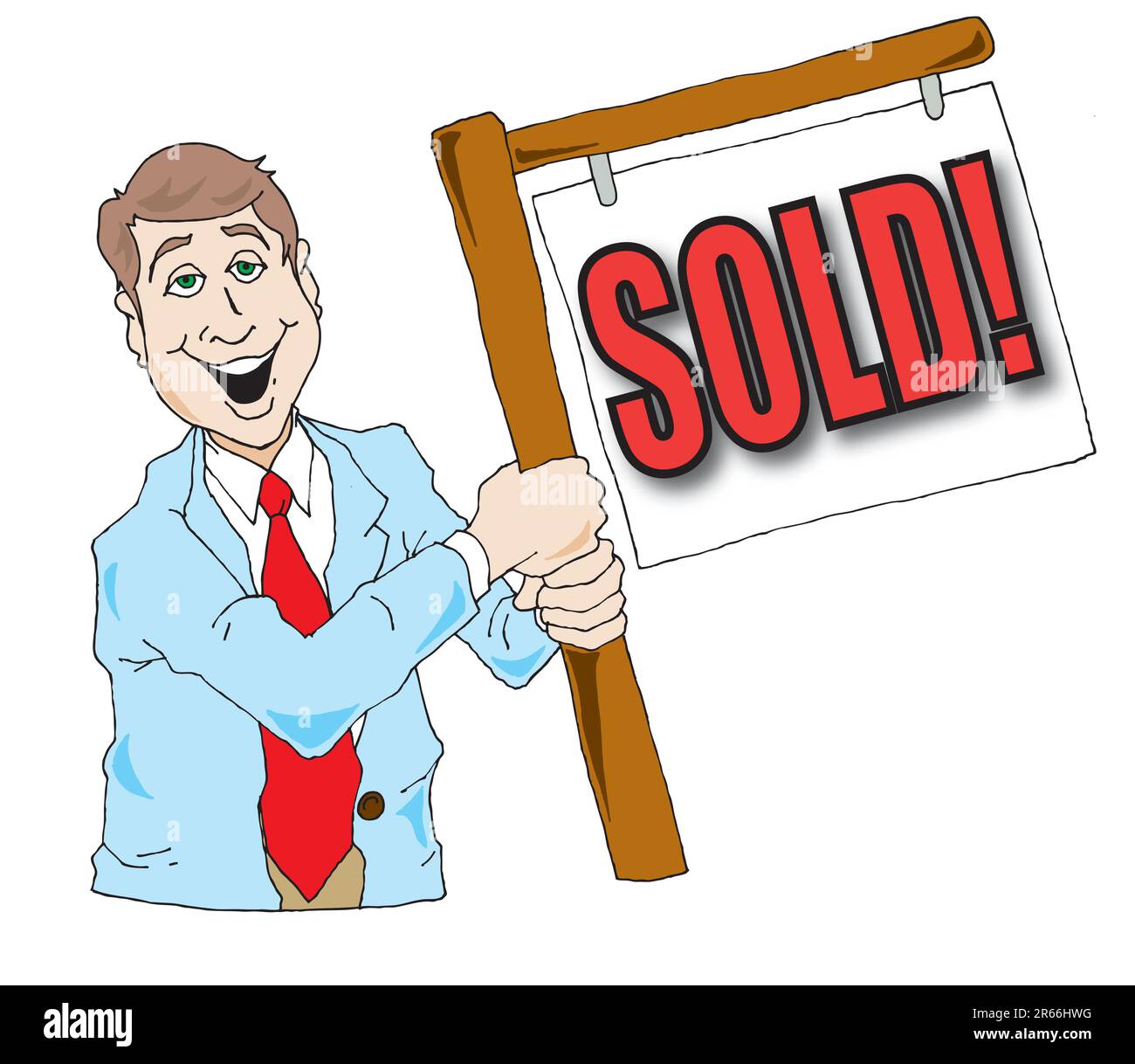 vector-image-of-a-real-estate-agent-holding-a-sold-sign-stock-vector