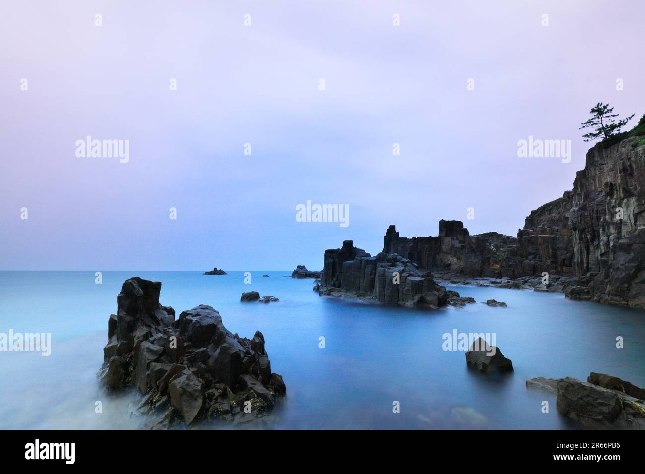 Tojinbo and the Sea of Japan in the morning Stock Photo