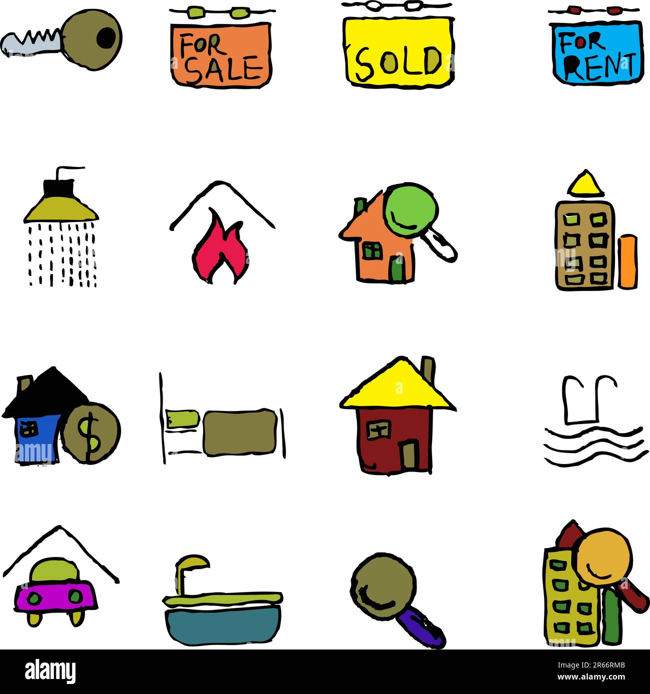 Real Estate icons isolated vector Stock Vector Image & Art - Alamy