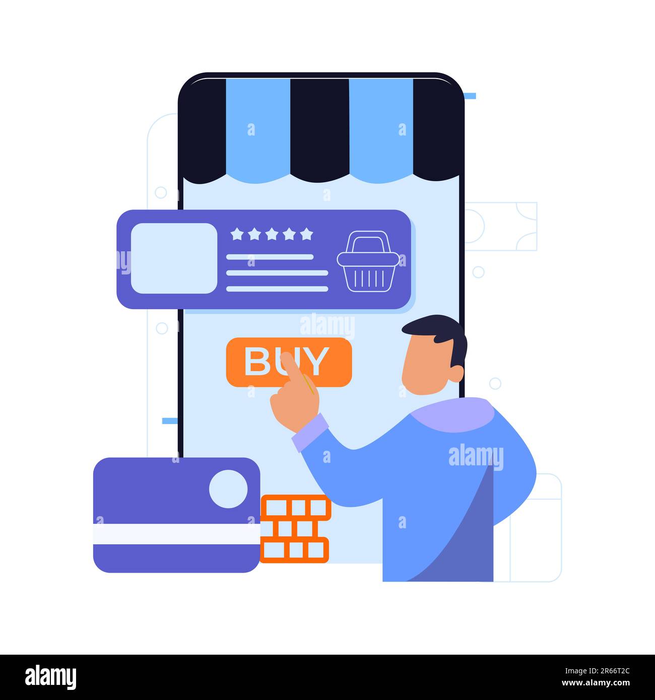 Online shopping, e-commerce concept. Vector illustration in flat style Stock Vector