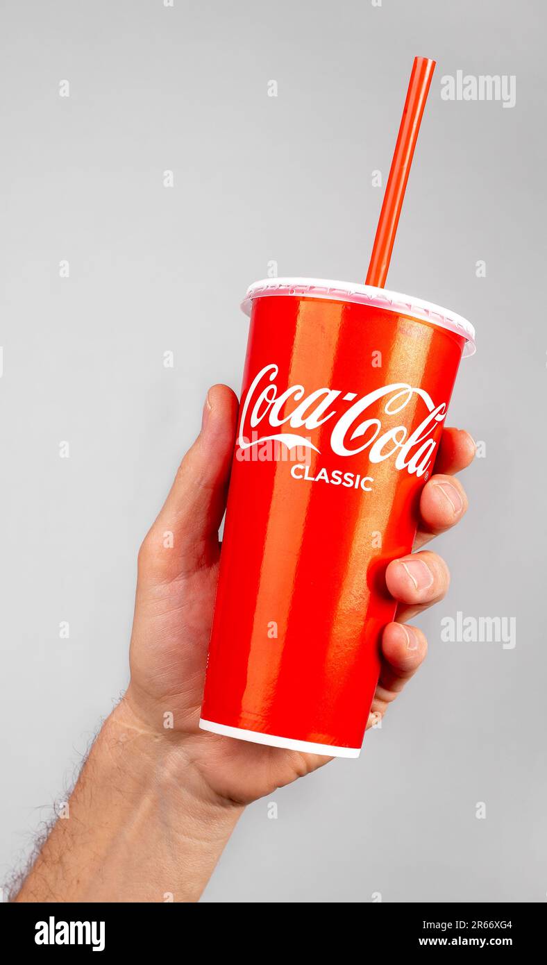 Red Cardboard Cup With A Straw Stock Photo - Download Image Now