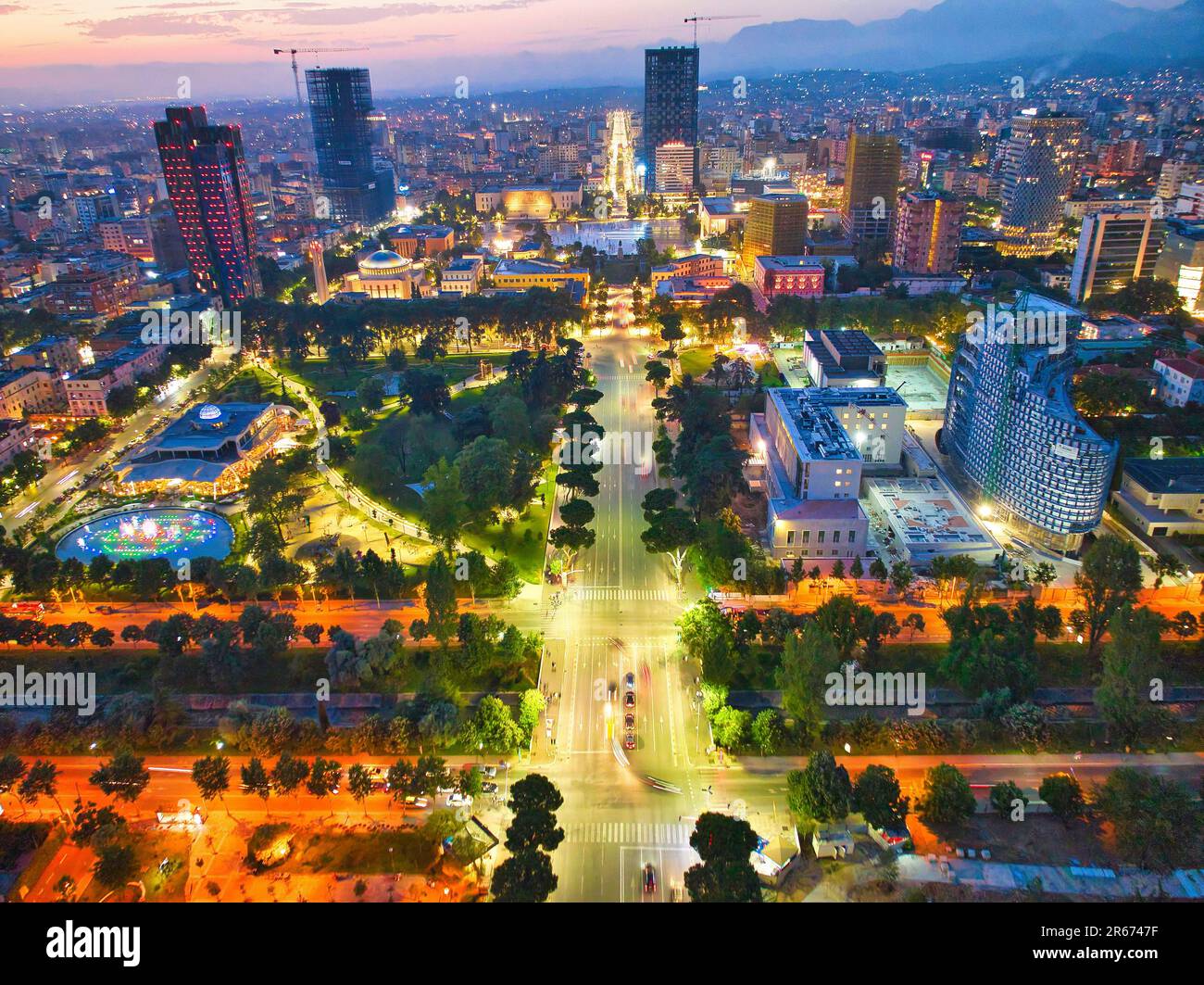 Tirana Skyline After The Sunset Albania Stock Photo Alamy tirana-skyline-after-the-sunset-albania-stock-photo-alamy