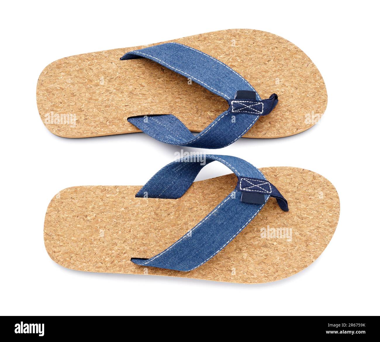 Pair of stylish flip-flops on white background Stock Photo - Alamy