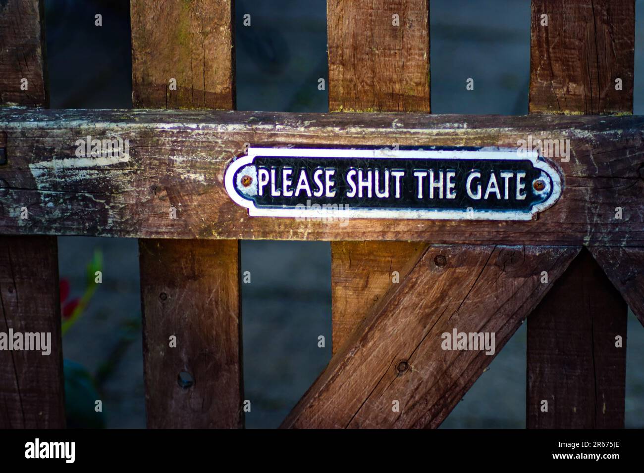 Please Shut The Gate Stock Photo