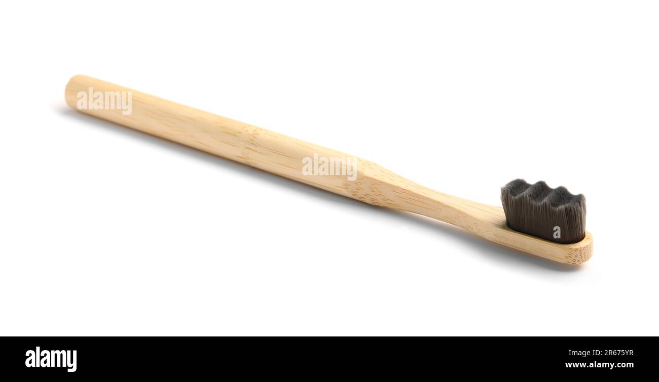 Bamboo tooth brush on white background Stock Photo - Alamy