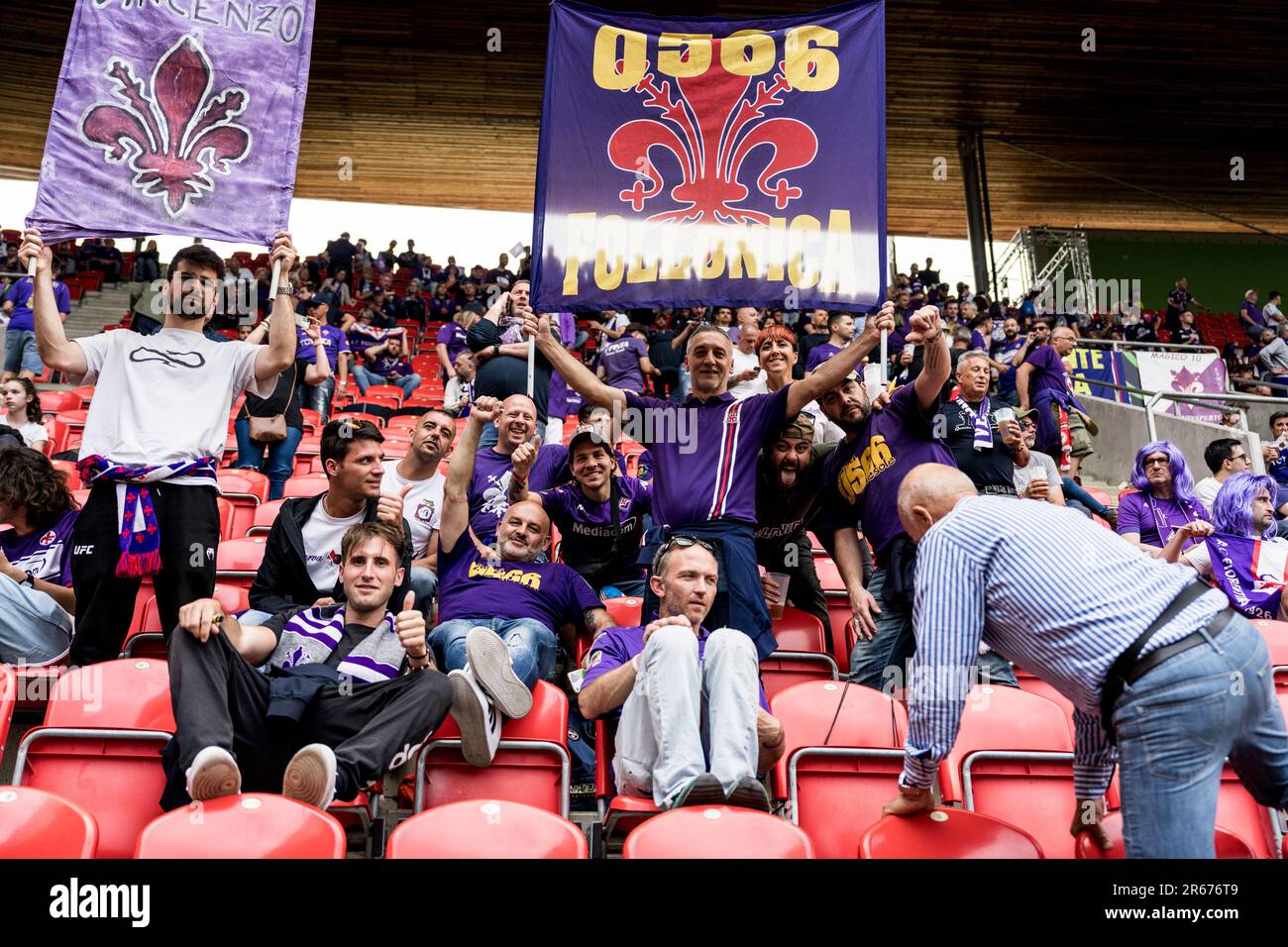 prague-czech-republic-07th-june-2023-fiorentina-fans-seen-on-the