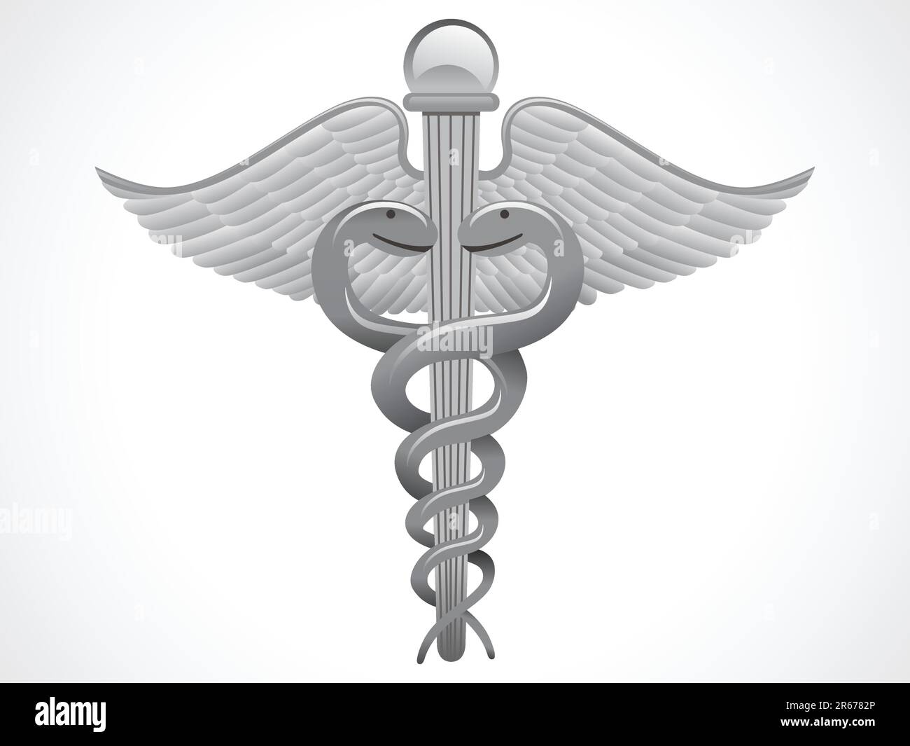 abstract silver caduceus sign vector illustration Stock Vector Image ...